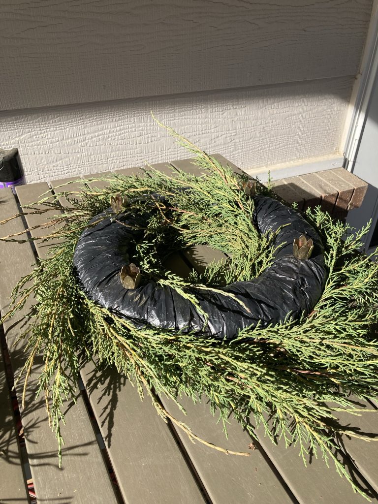 Wreath, partially assembled